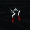 OLIO E ACETO Sterling Silver/Lapis Lazuli/Red Snakeskin Jade Morning Dew Earrings OLIO-OA13E06-HY Red/Silver
